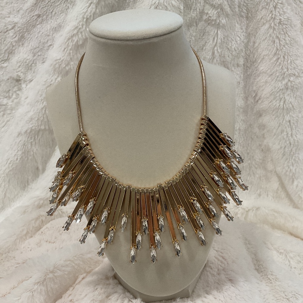 R.J Graziano Gold and Crystal Skye Necklace